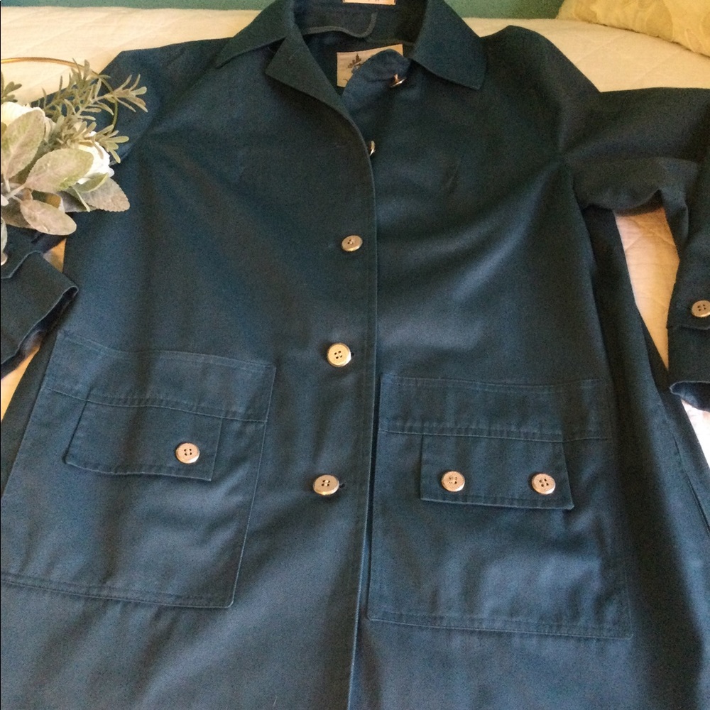 Vintage Teal Misty Harbor All Weather Pea Coat - Picture 4 of 16